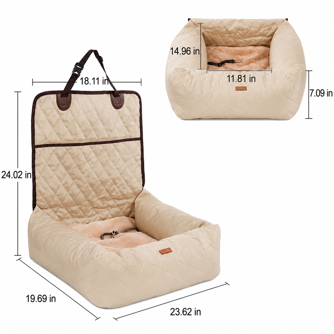 2 In 1 Pet Carrier Folding Car Seat Bed