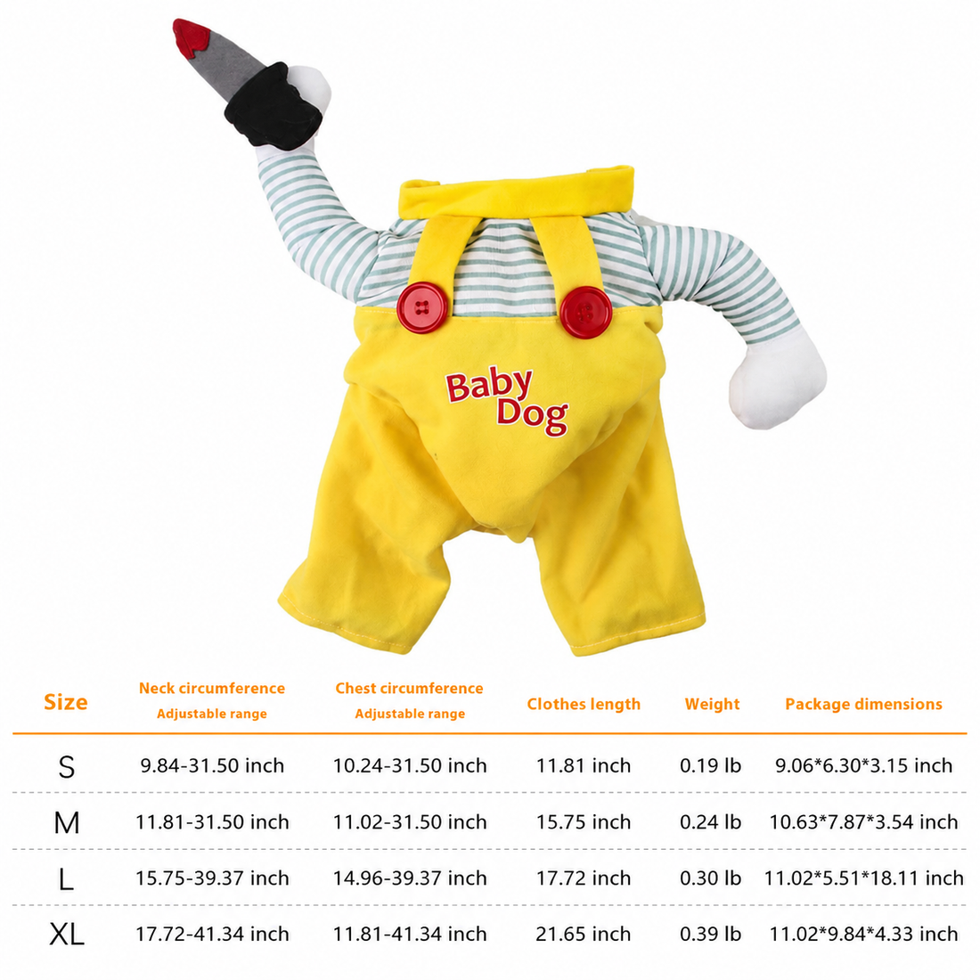 Pet Yellow Knife Assassin Costume Clothing