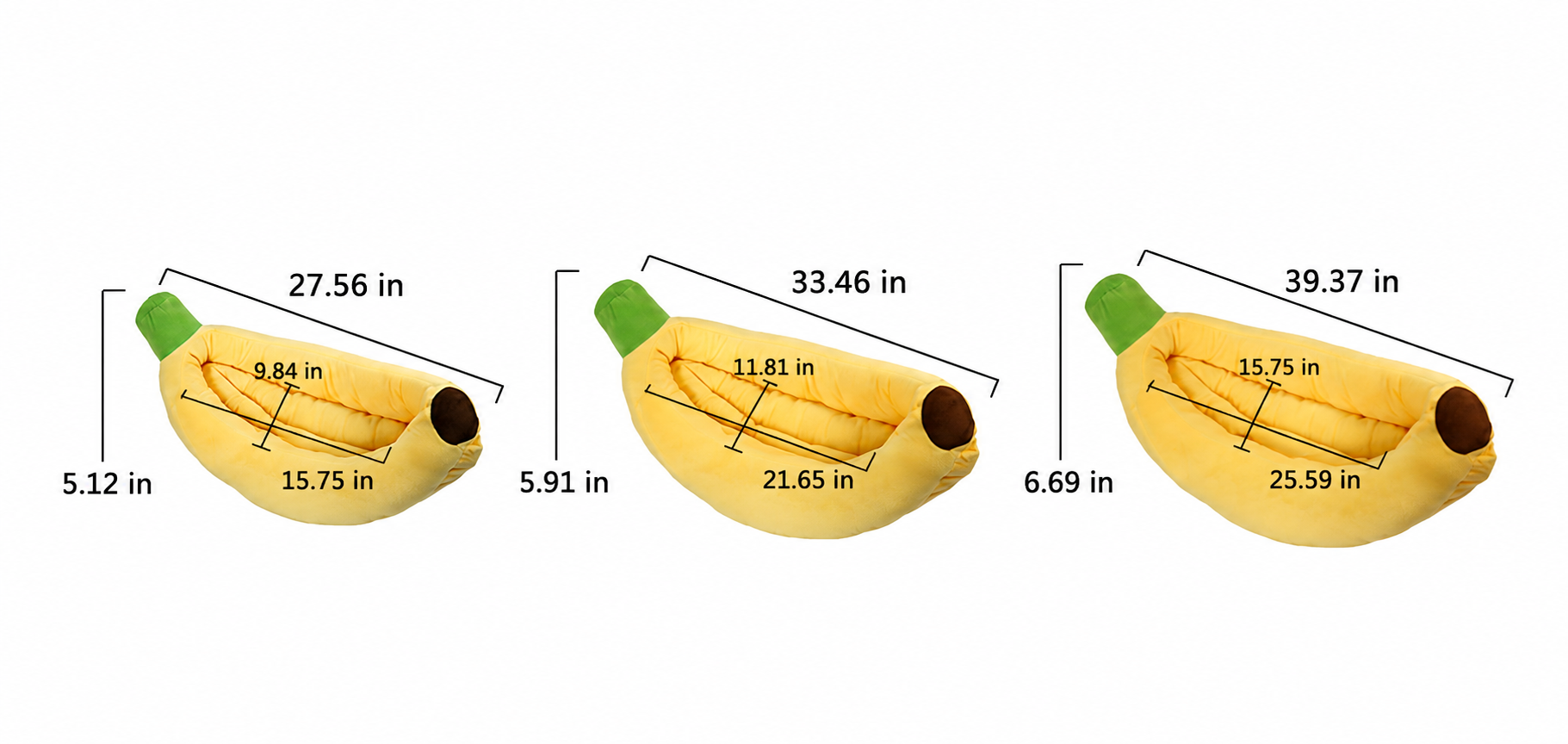Washable Banana Bed