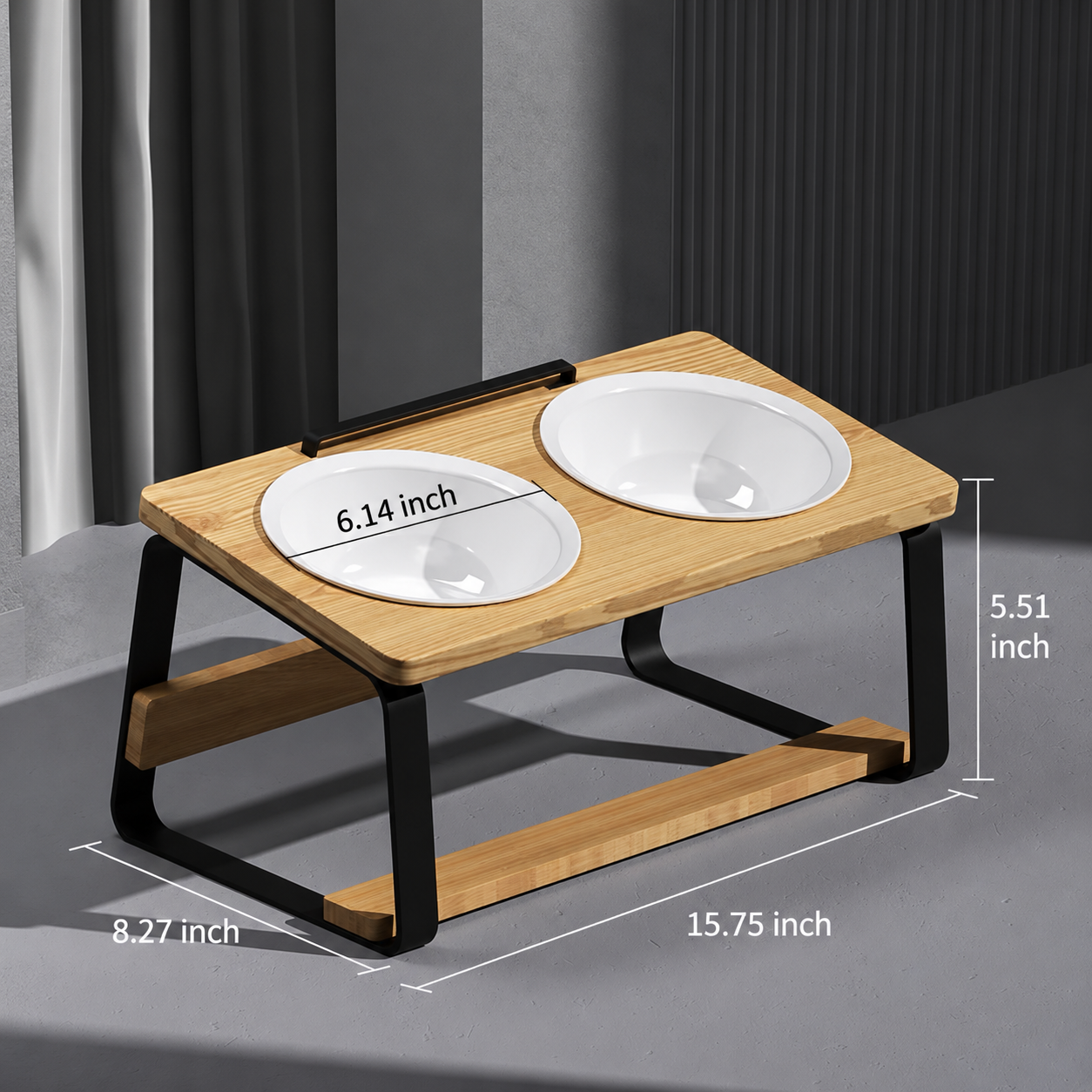 Pet Ceramic Double Bowl Feeding Stand