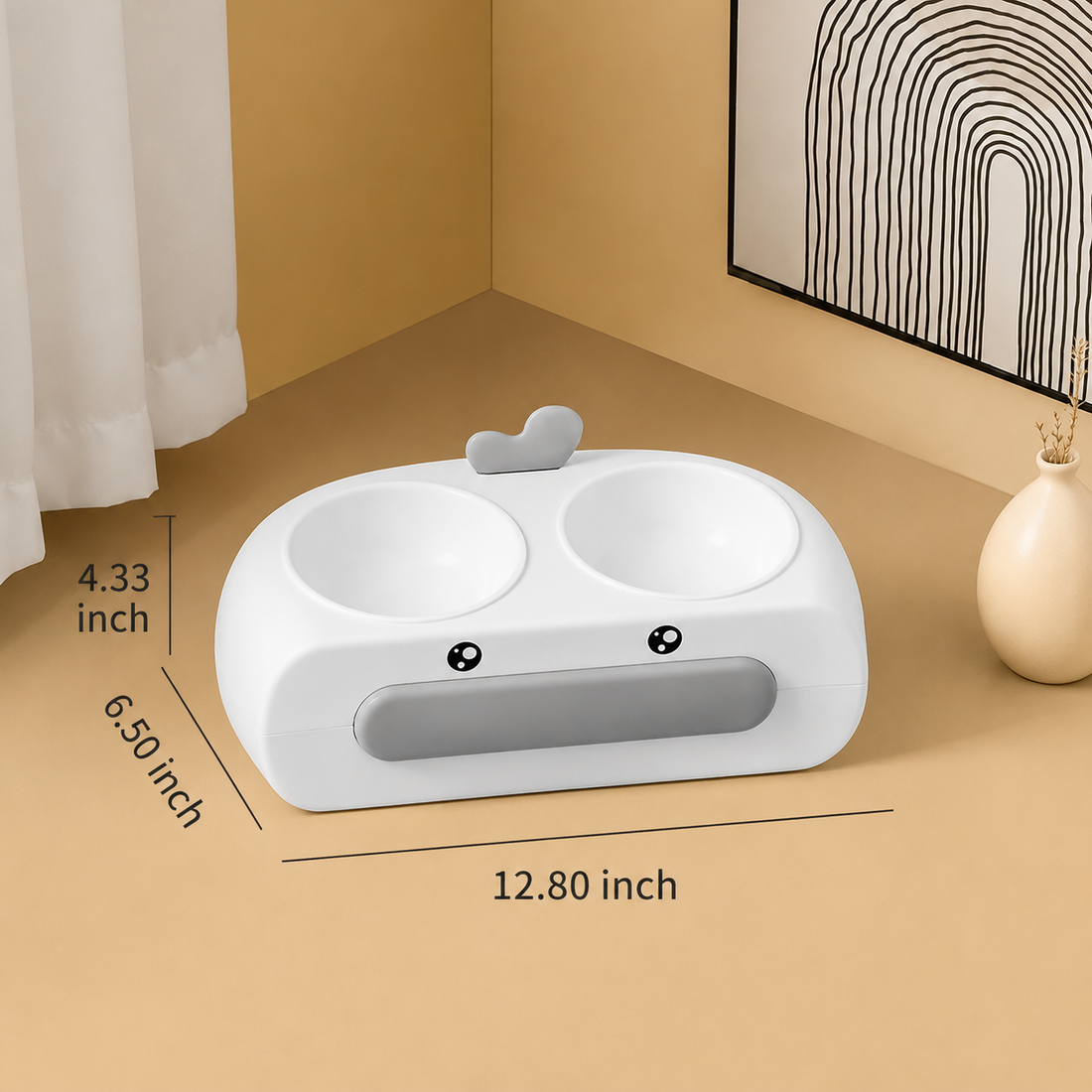 Pet Duck Design Double Bowl Feeder