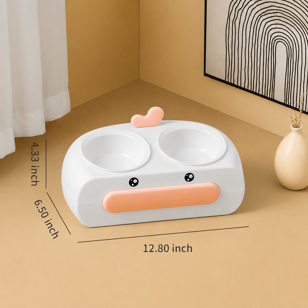 Pet Duck Design Double Bowl Feeder