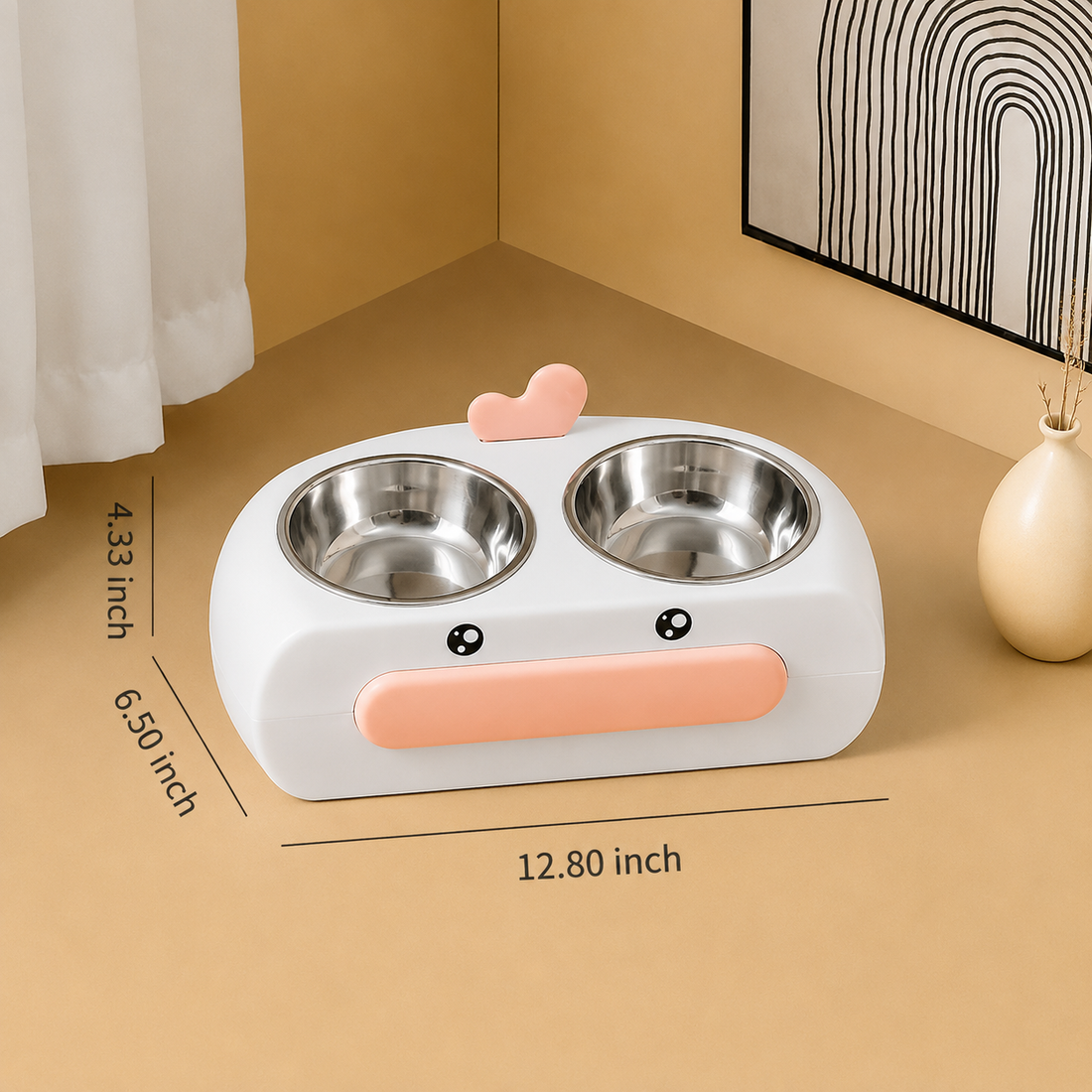 Pet Duck Design Double Bowl Feeder