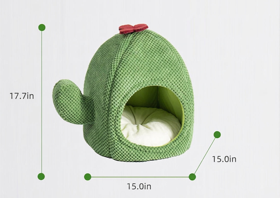 Pet Cactus Bed Warm Enclosed Cozy Sleep Nest