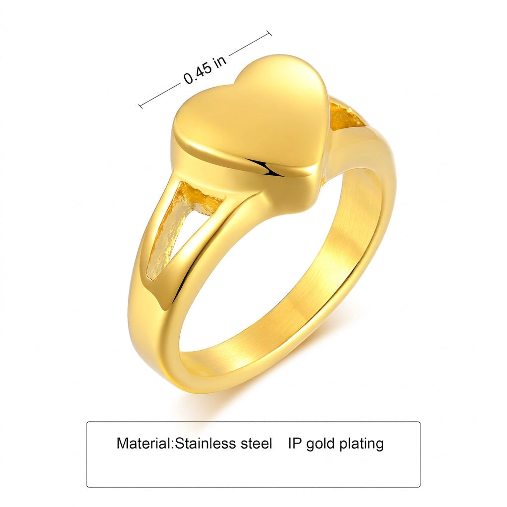 Heart-shaped Titanium Steel Heart-shaped Urn Casting Ring