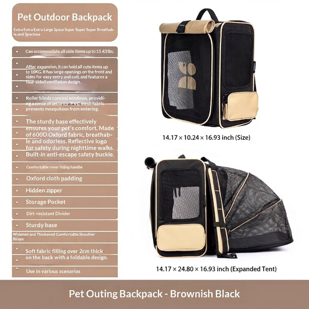 Pet Outdoor Backpack Portable Breathable Travel Carrier