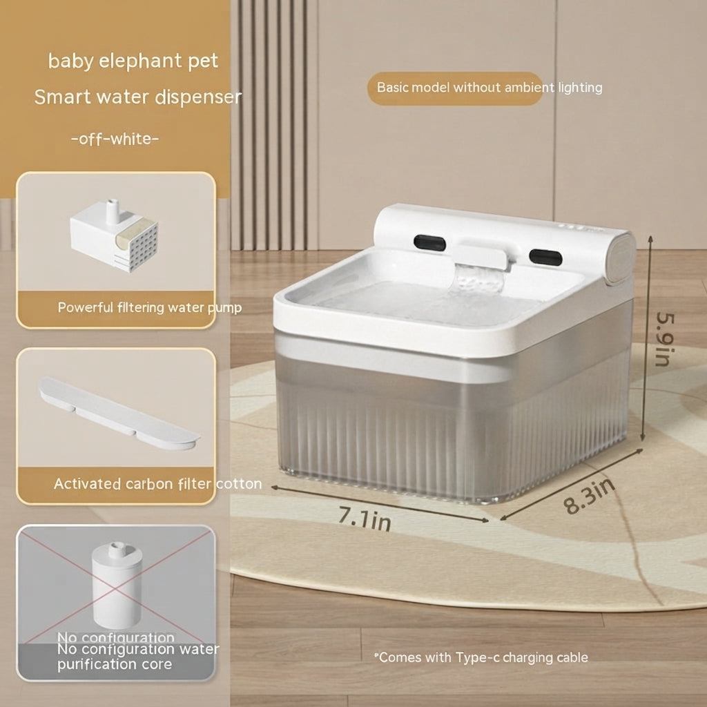 Smart Pet Water Dispenser 4L Triple Filter Drinking Bowl