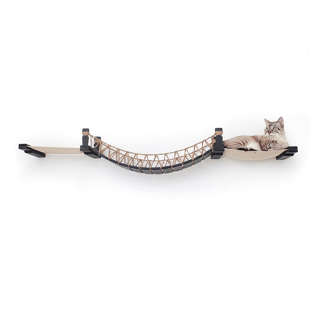 Wooden Pet Wall Climbing Bridge Rope Ladder Furniture
