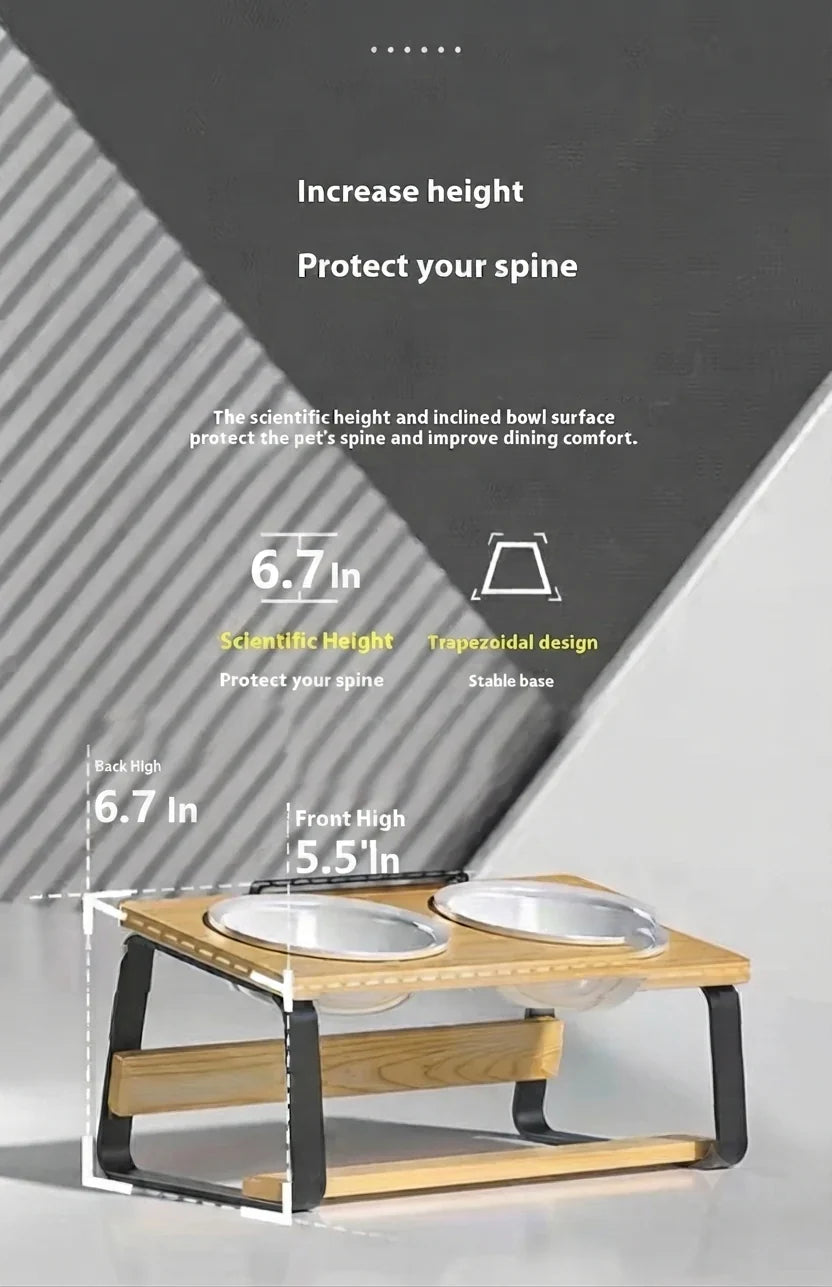 Pet Ceramic Double Bowl Feeding Stand