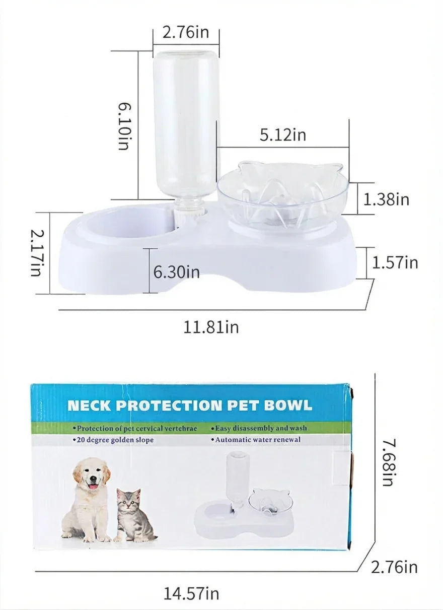 Pet Transparent Feeding And Drinking Bowl