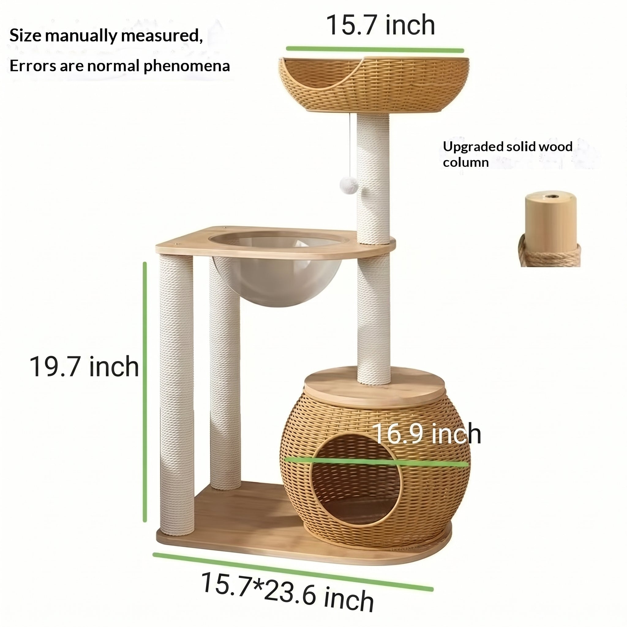 Solid Wood Pet Climbing Tree With Durable Scratching Post