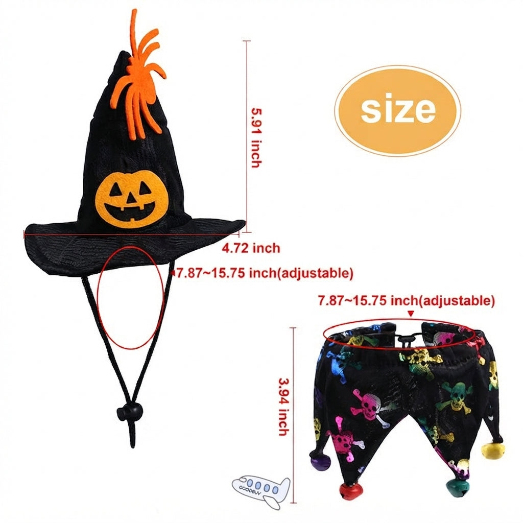 Halloween Witch Hat Pet Costume Collar