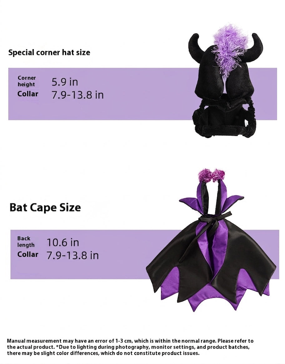 Halloween Demon Horn Cloak Pet Costume