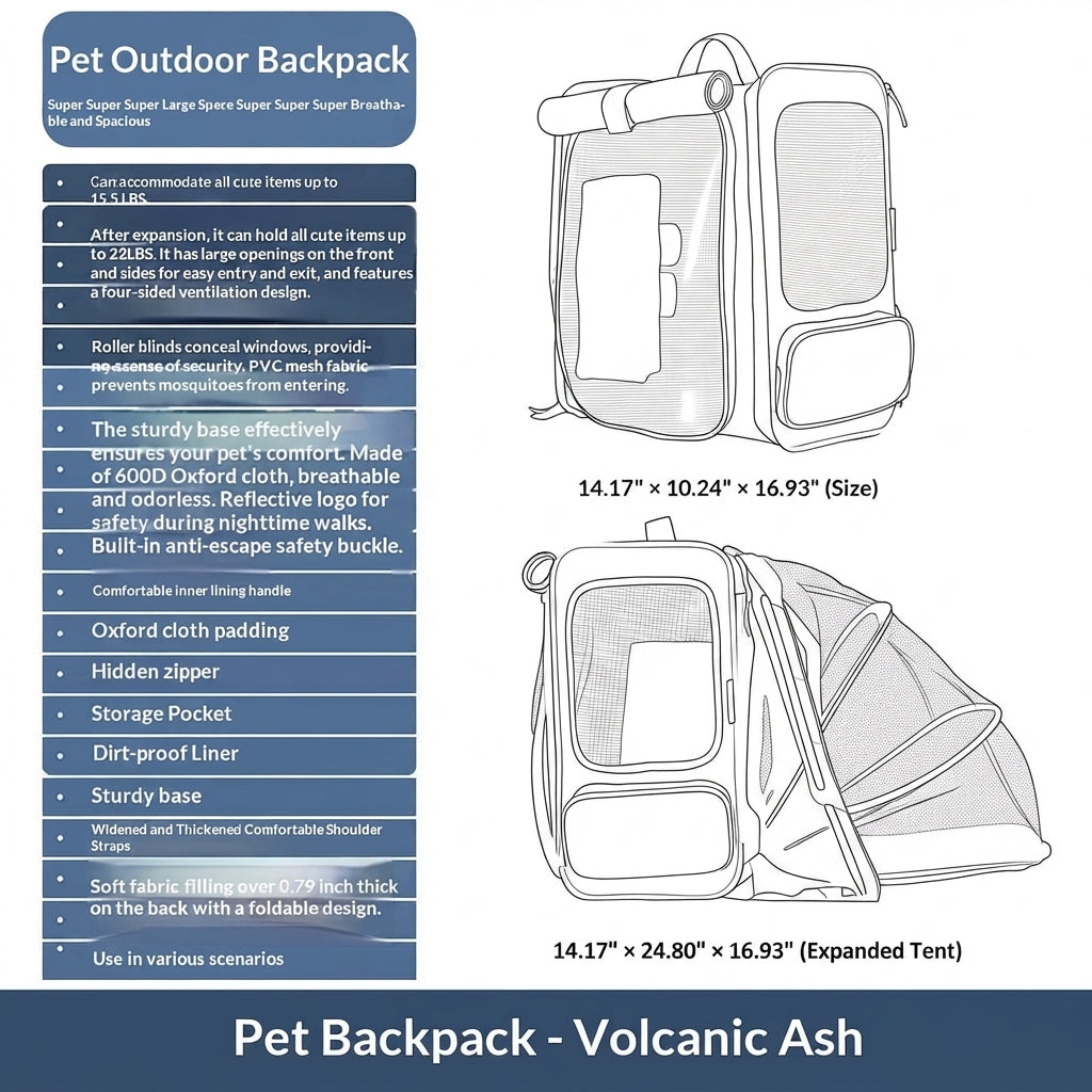 Pet Outdoor Backpack Portable Breathable Travel Carrier