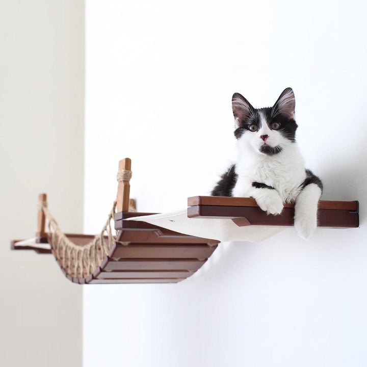 Wooden Pet Wall Climbing Bridge Rope Ladder Furniture