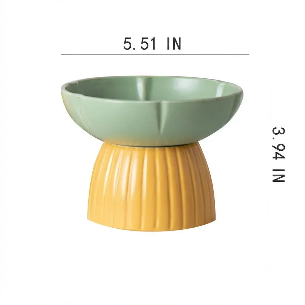 Pet Macaron Color Ceramic Feeding Bowl