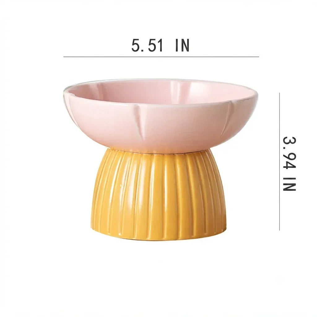 Pet Macaron Color Ceramic Feeding Bowl