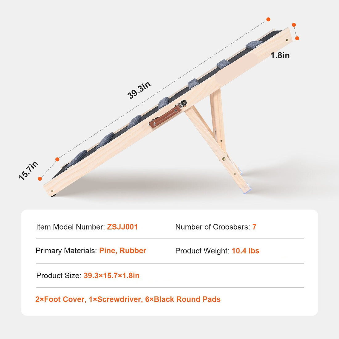 Adjustable Folding Wooden Pet Ramp