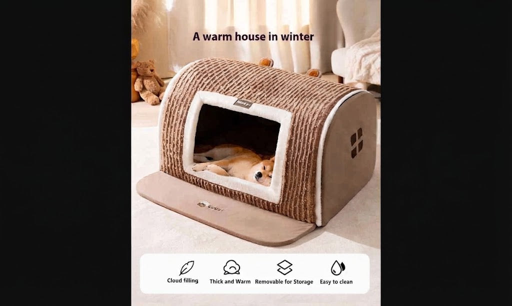 Warm Plush Pet House Bed For All Seasons