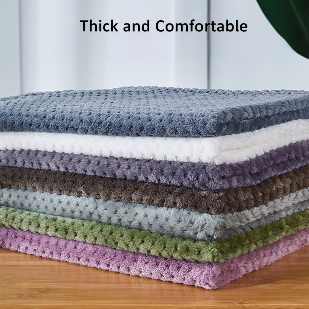 Duplicate plush mat photo with Thick and Comfortable header