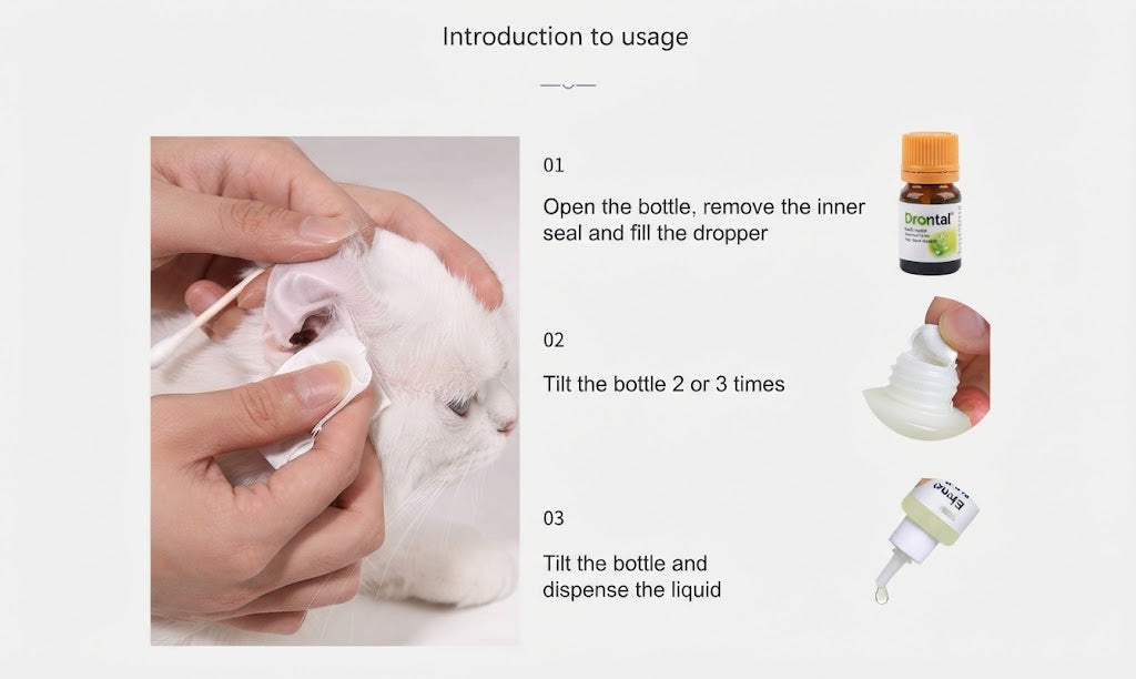 Cat Ear Drops for Removal of Earwax, Mites and Infection