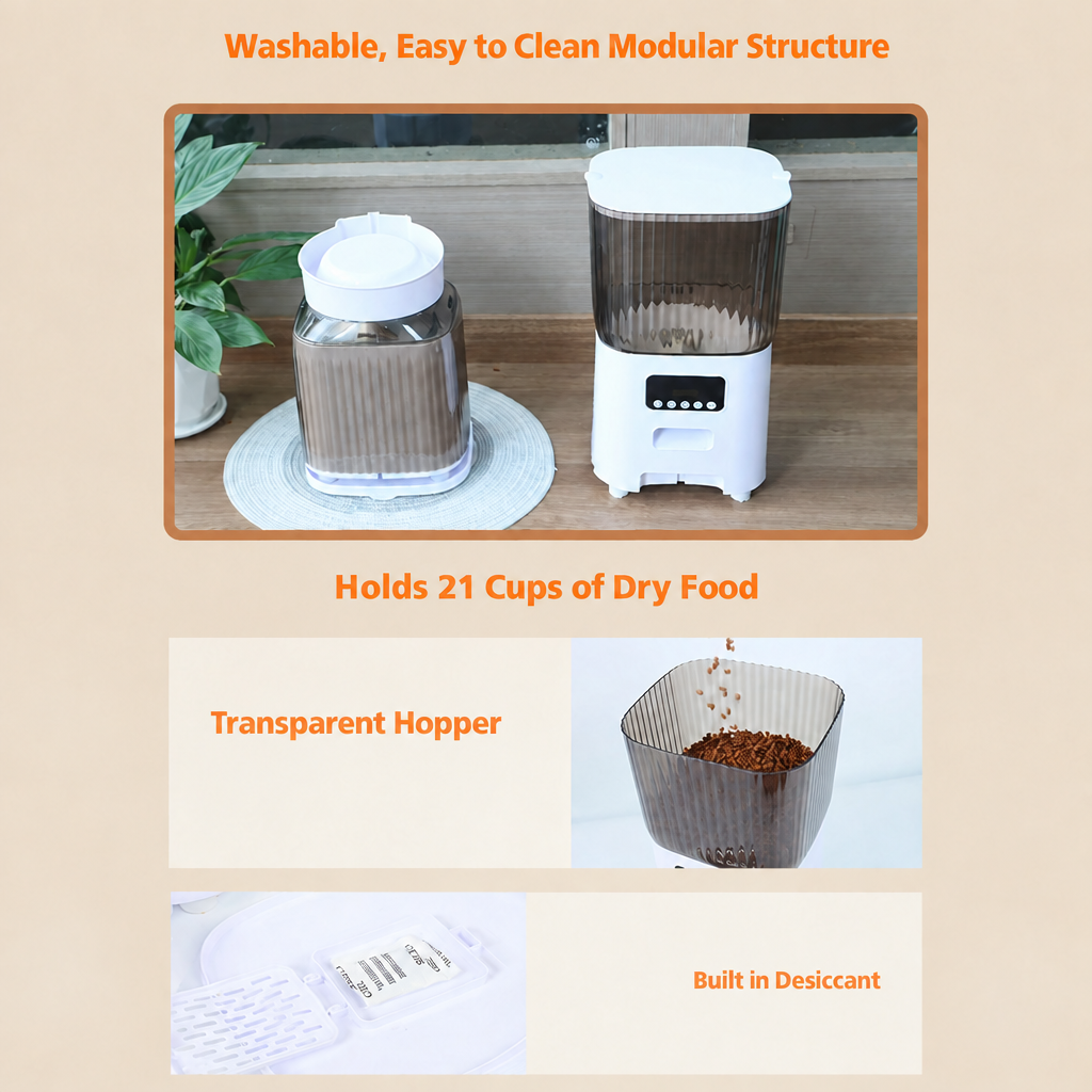 21 Cup Automatic Pet Feeder With Timer