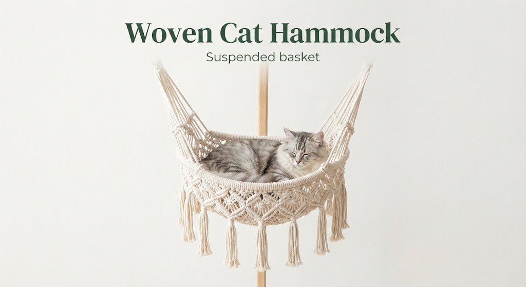 Bohemian Handwoven Cotton Rope Cat Hammock