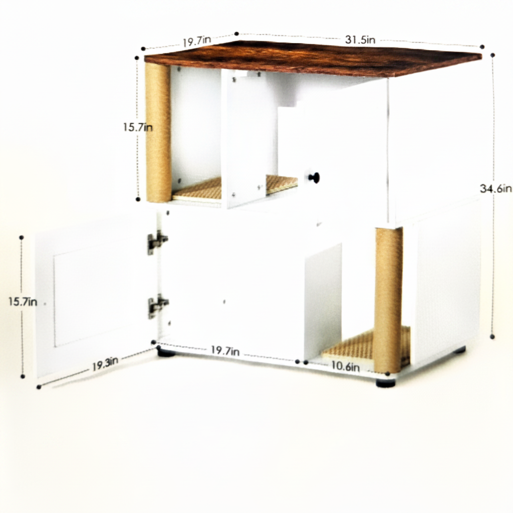 Double Cat Litter Box Dimension Diagram