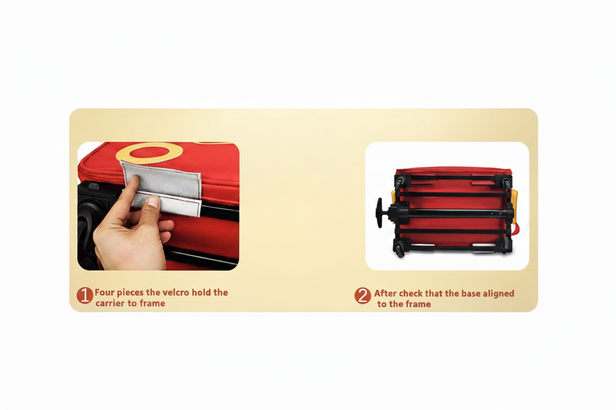 Velcro carrier attachment instructions