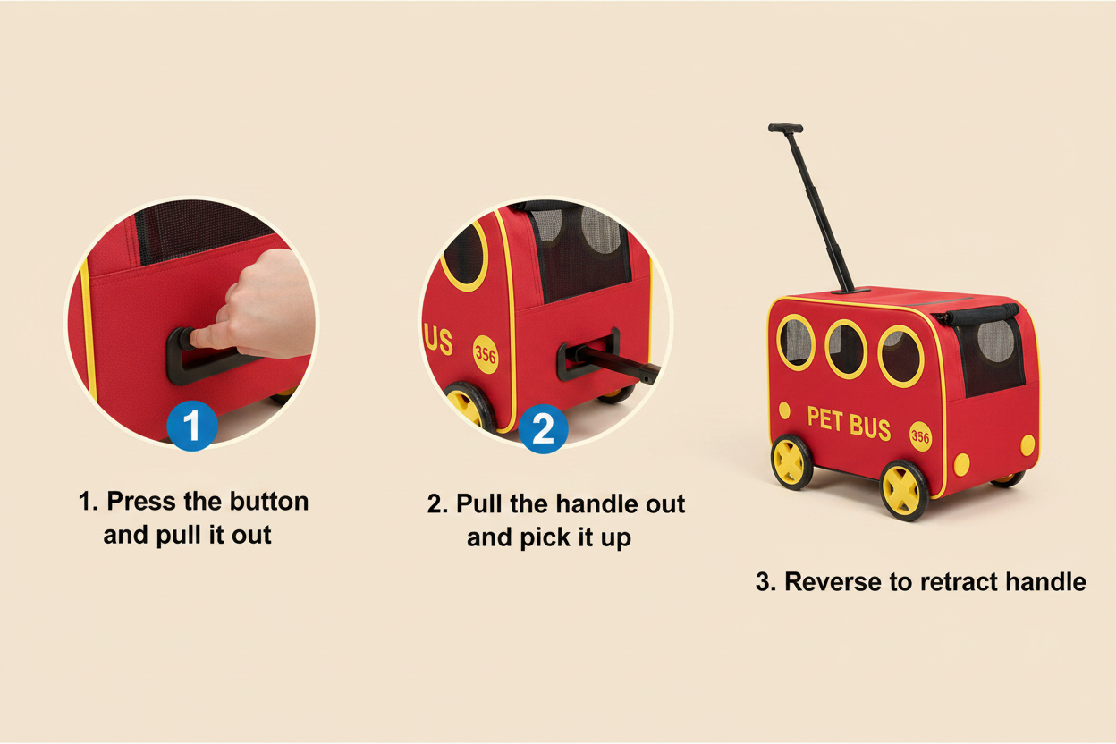Pull rod instructions - Pull the handle out and pick it up
