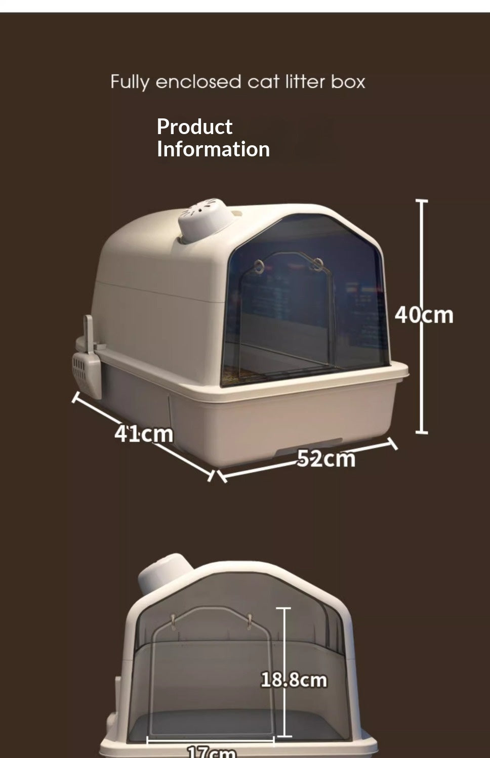 Enclosed Cat Litter Box with Easy-Open Drawer