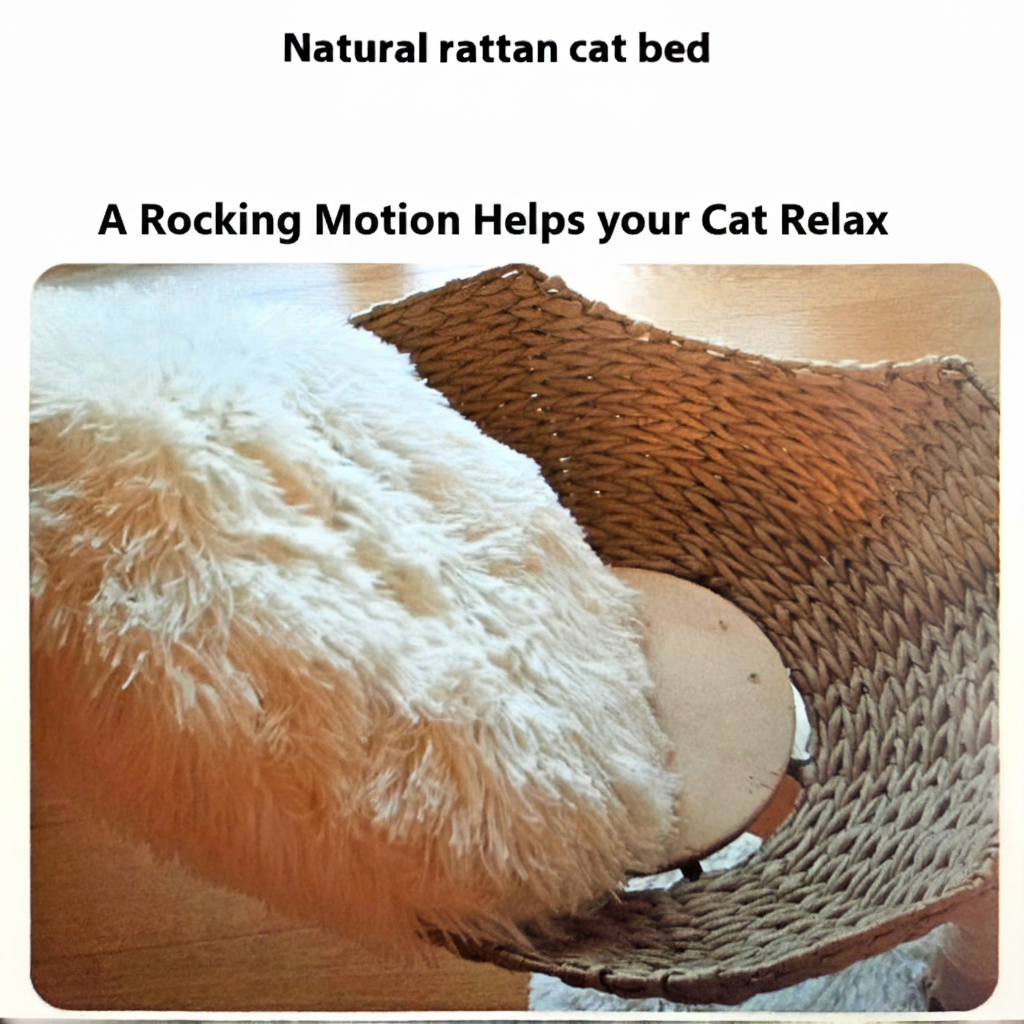 Natural Rattan Cat Bed