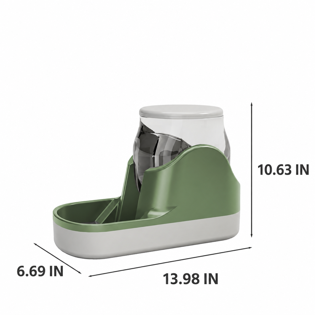 Pet dispenser with dimensions in inches