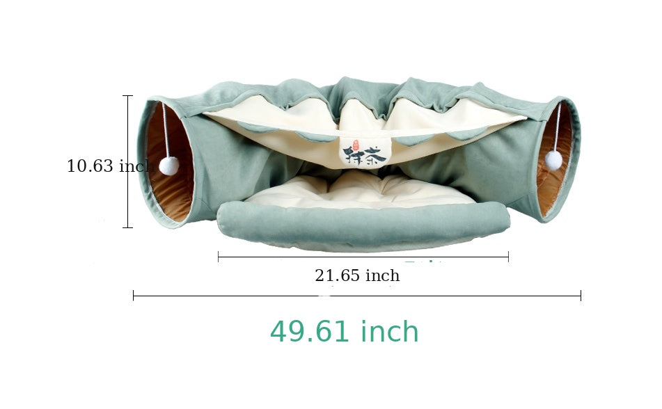 Collapsible Interactive Pet Bed with Tunnel