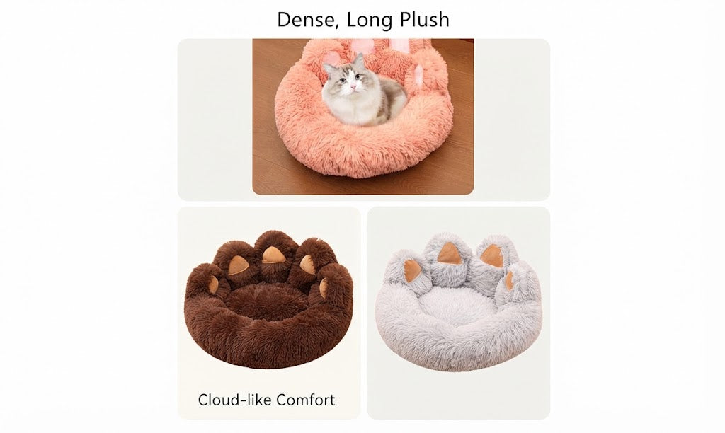 Thick Plush Pet Bed With Large Mat