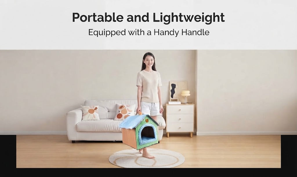 Washable Semi-Enclosed Pet Bed With Cover