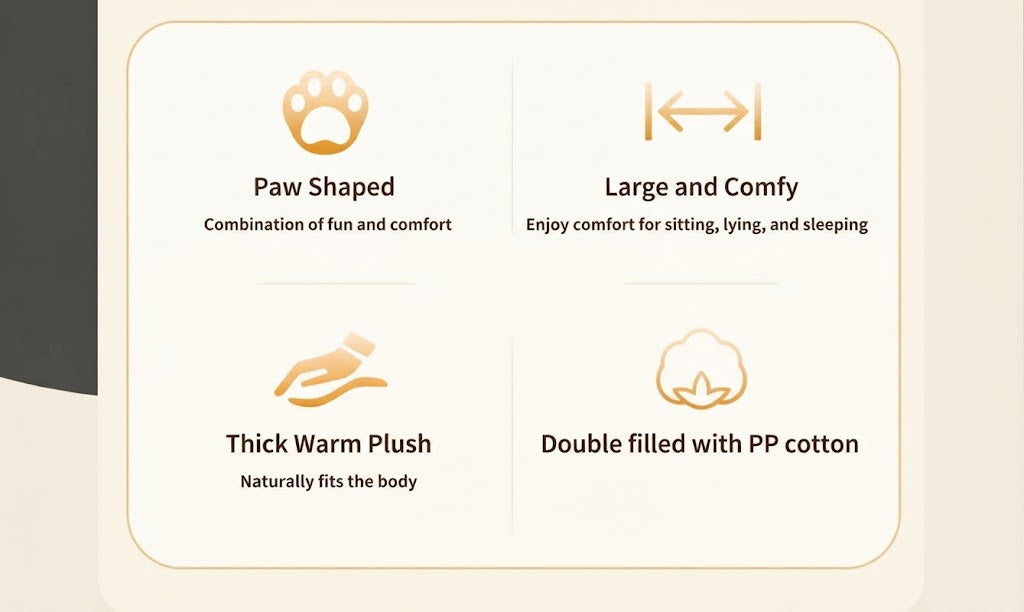 Thick Plush Pet Bed With Large Mat