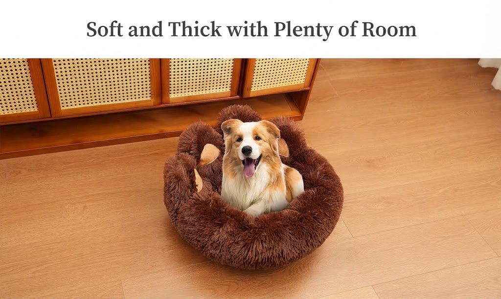 Thick Plush Pet Bed With Large Mat