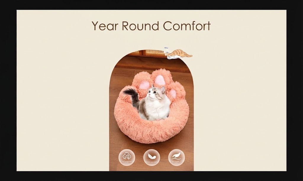 Thick Plush Pet Bed With Large Mat