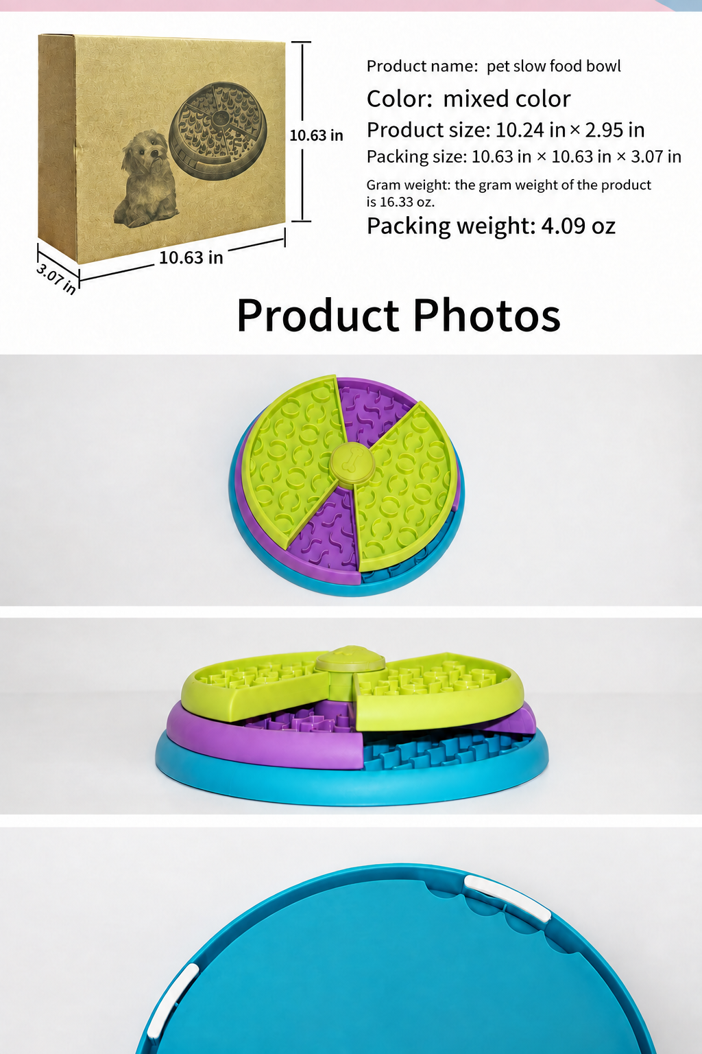 Product collage with Product Photos heading