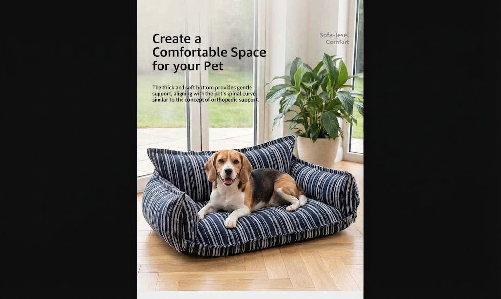 Washable Pet Sofa Bed For Indoor Comfort